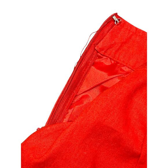 Cynthia Rowley Size 10 Red Linen Blend High-Waisted Sailor Shorts - Picture 7 of 7